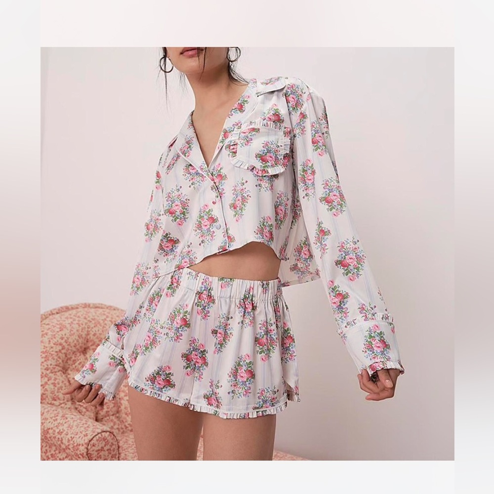 For Love and Lemons Lailah Pajama Set Sold Out Everywhere - Picture 1 of 7